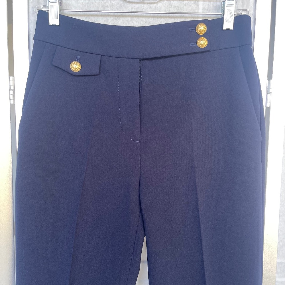 NWOT Veronica Beard Navy/Gold Renzo Pants sz 2 - Picture 2 of 8